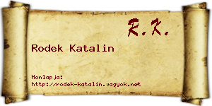 Rodek Katalin névjegykártya